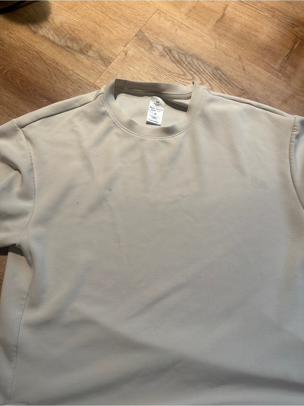 Women's Short Sleeve Crewneck Tee in Light Beige - Classic Fit